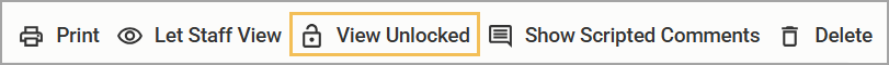 Interface showing options including 'View Unlocked' and other document actions.